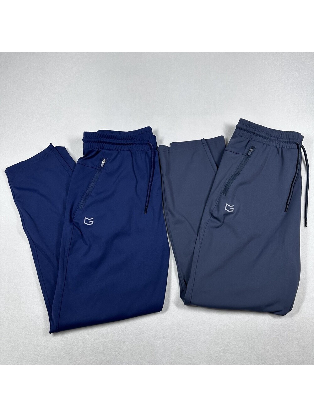G Gradual Joggers Lot 2 Men's Navy Gray Athletic Performance Pants Zip Pockets M
